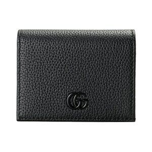 Gucci Black Textured Leather With Double G Metal Detail Wallet